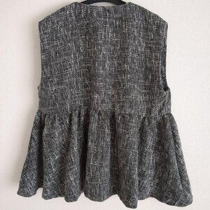 Keco Coca Tweed Flare Vest Gray